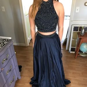 Sherri hill prom dress navy blue